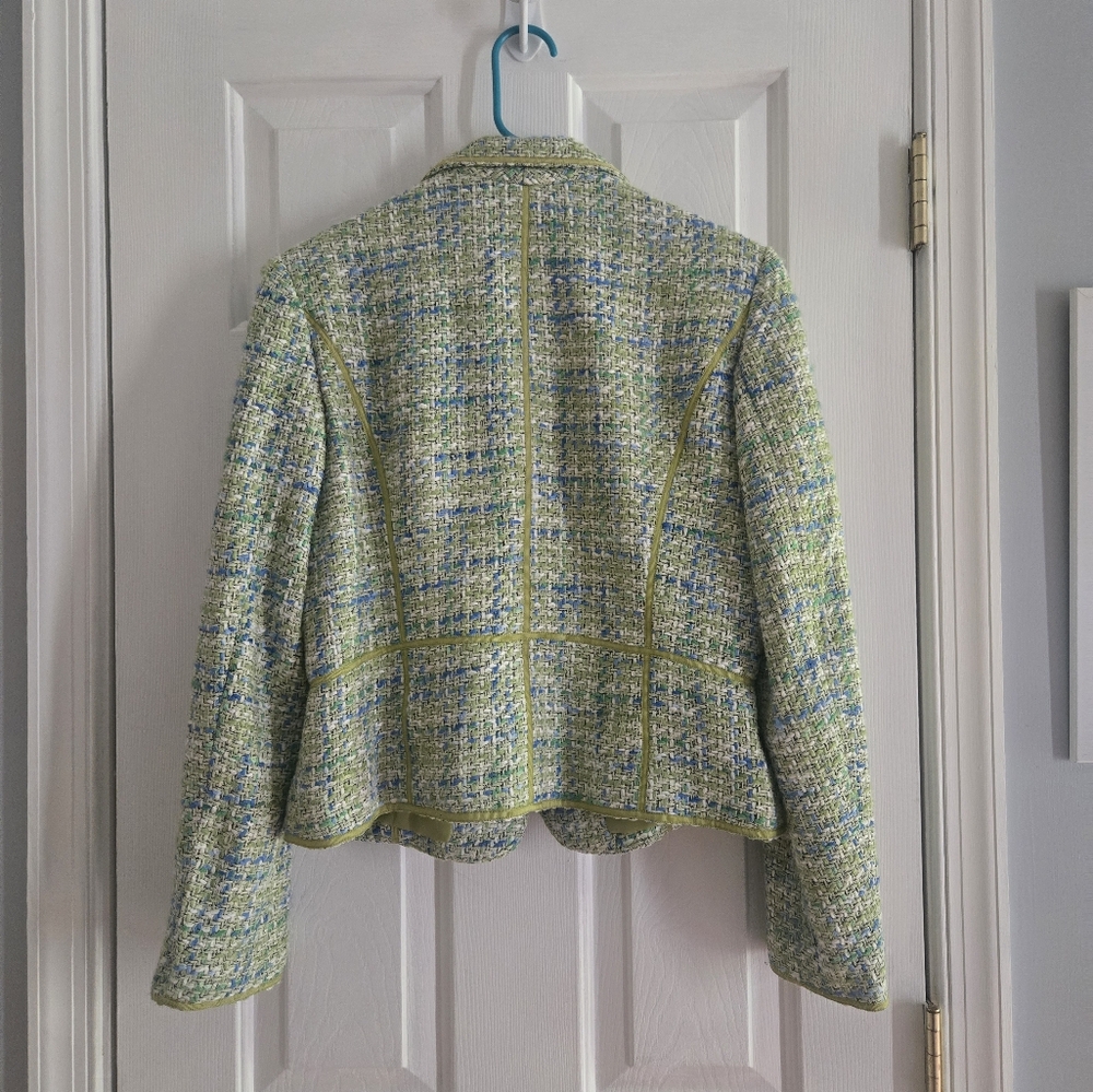 Vintage Ice Green and Blue Blazer with Classic Tailoring - Picture 3 of 5